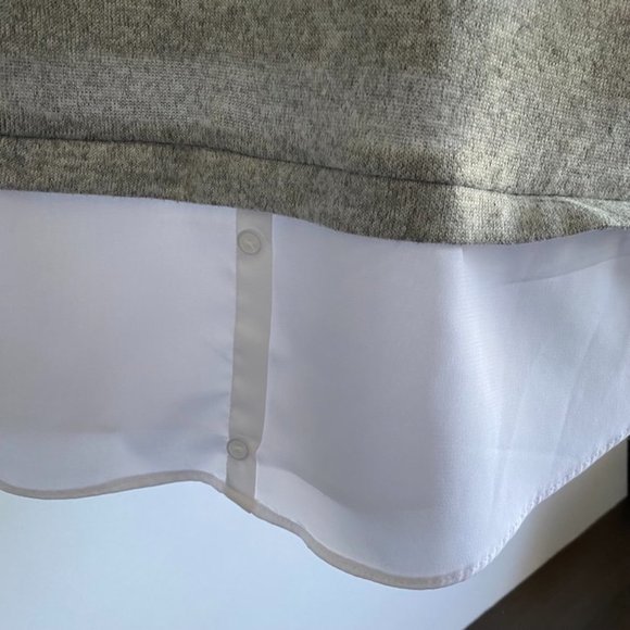 Grey Sweater with a mock collar and shirt at the bottom Size 2X - Picture 13 of 13